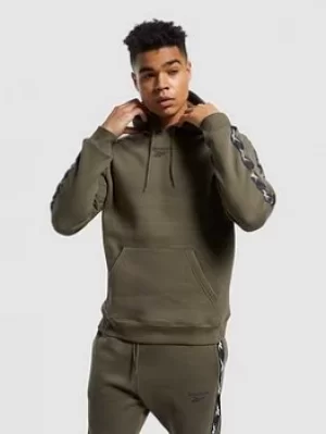 Image of Reebok Tape Overhead Hoodie, Green, Size XS, Men