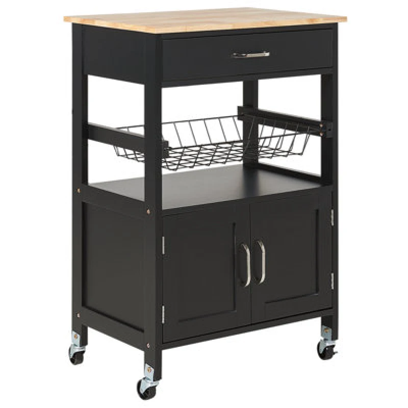 Image of Beliani Kitchen Trolley Lugo Black