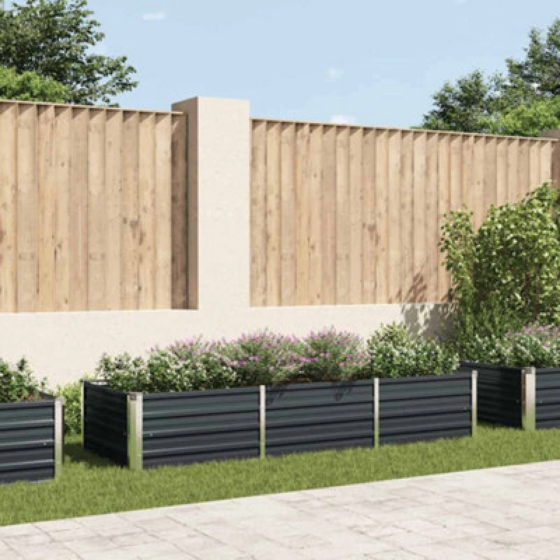 Image of Vidaxl Garden Raised Bed Anthracite 240X80X45cm Galvanised Steel