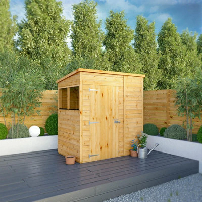 Image of Waltons 6 X 4 Shiplap Pent Glass Glazed Modular Garden Storage Shed