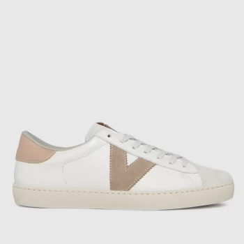 Image of Victoria White & Pink Berlin Leather Trainers