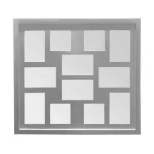 Image of Premier Housewares Multi Photo Silver Frame, 12 Photo - 9 x 9", 14 x 9"