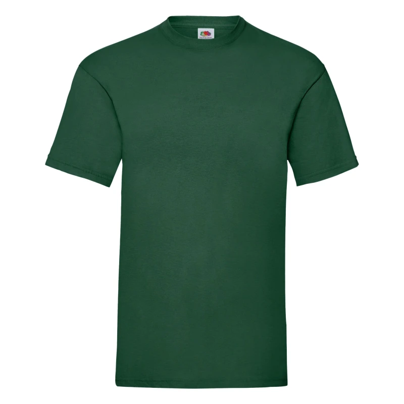 Image of Fruit Of The Loom Fruit of the Loom Men Valueweight Short Sleeve T-Shirt in Bottle Green Size: Small Bottle Green S Male 5055747626575
