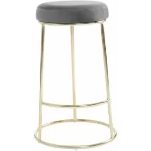 Image of Premier Housewares Manhattan Grey Velvet Bar Stool