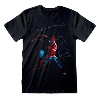 Image of Marvel Comics Spider - Spidey Art Unisex Small T-Shirt - Black