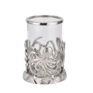 Image of Silver Octopus Candle Hurricane Lantern