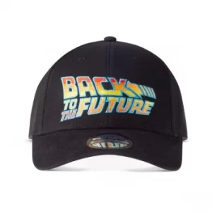 Image of Universal Back to the Future Logo Adjustable Street Baseball Cap- Unisex- Black