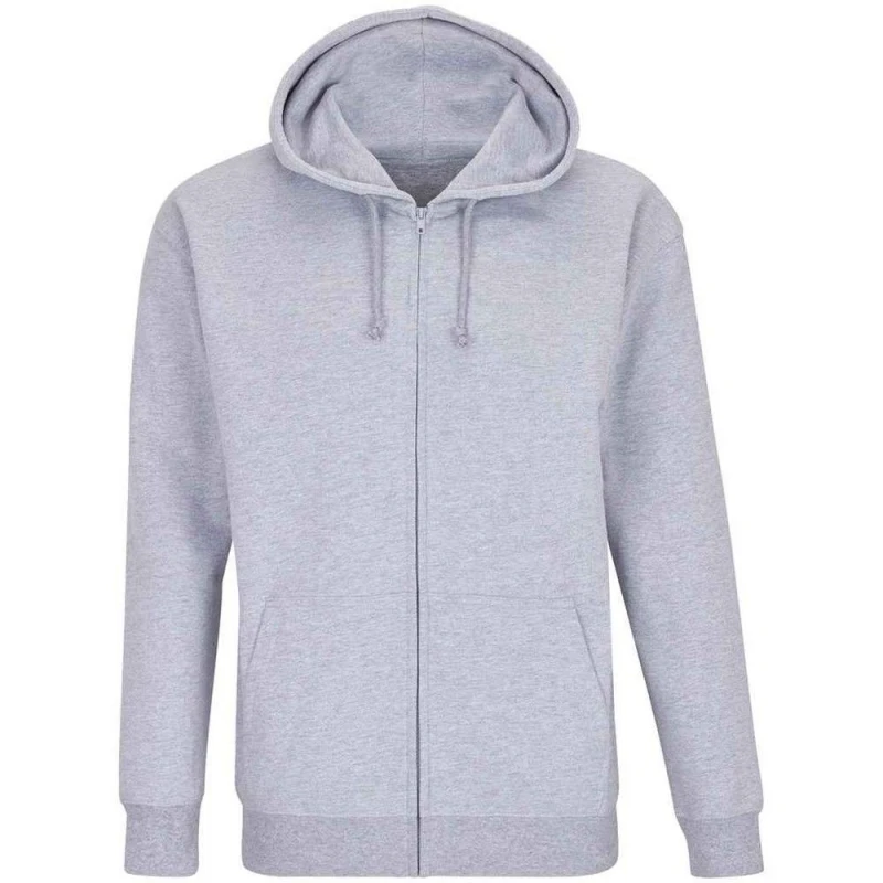 Image of SOL'S Mens Carter Marl Full Zip Hoodie in Grey Size: XS Grey Male XS