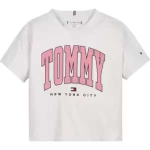 Image of Tommy Hilfiger Varsity Cropped Tee Junior Girls - White