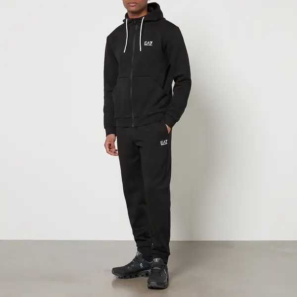 Image of EA7 Visibility Full Zip Cotton-Blend Tracksuit Set - L