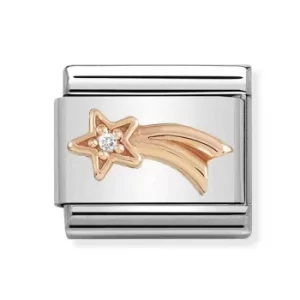 Image of Nomination CLASSIC Rose Gold Shooting Star with Cubic Zirconia...