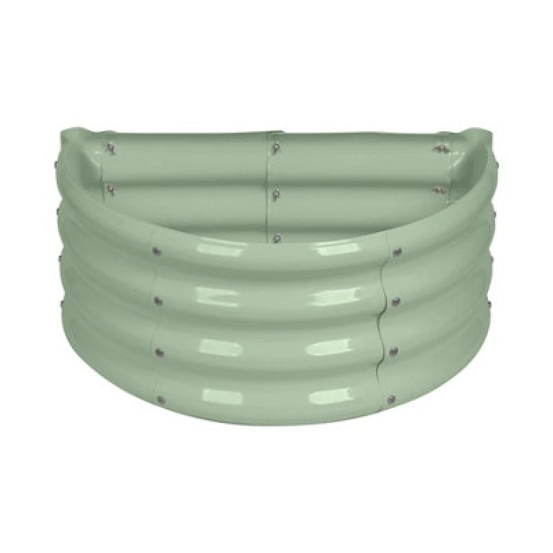 Image of Harbour Housewares Semicircular Galvanised Steel Raised Garden Bed - 60Cm X 30Cm - Green