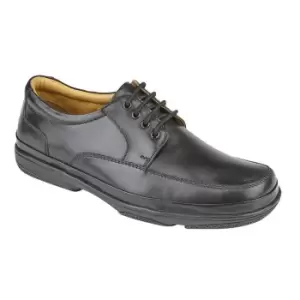 Image of Roamers Mens Leather Wide Fit 4 Eye Deluxe Casual Shoes (7 UK) (Black)
