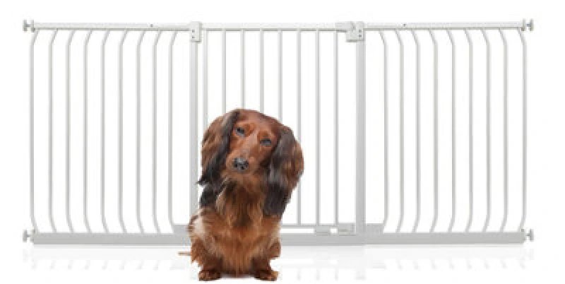 Image of Bettacare Elite Pressure Dog Gate, 197Cm - 206Cm, Matt White, Pressure Fit Pet Gate For Dog And Puppy