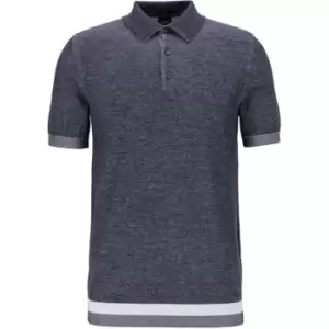 Image of Boss Filberto Knit Polo Shirt - Blue