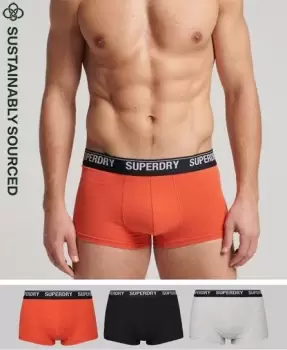 Image of Superdry Mens Organic Cotton Trunk Triple Pack Multiple Colours / Black/Orange/Grey - Size: S