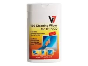 Image of V7 Cleaning Wipes Small Tube 100pcs For TFT LCD Notebook
