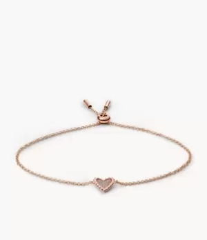 Image of Fossil Women Rose Gold-Tone Stainless Steel Slider Bracelet