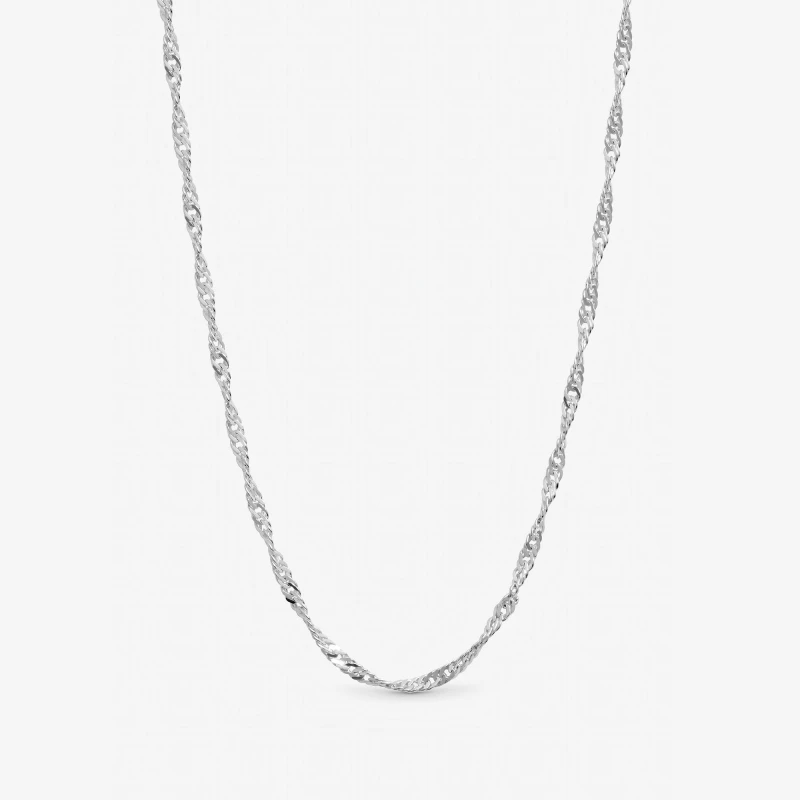 Image of Inicio Sterling Silver Plated Twist Necklace - Gift Pouch Silver female One Size