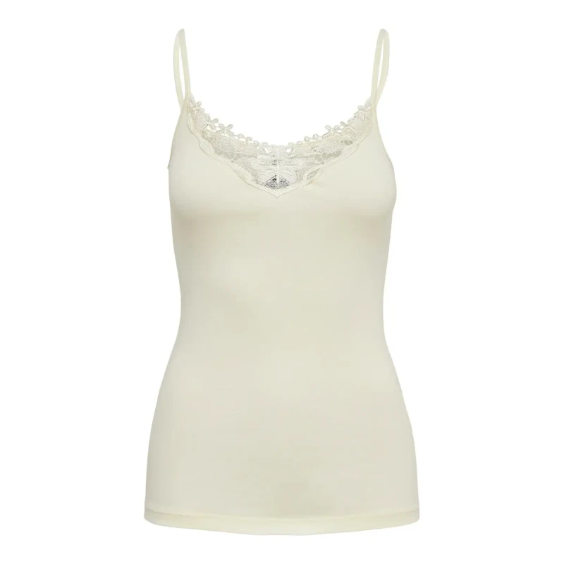Image of Only Womens tank top Only onllizzy lace Blanc Female S