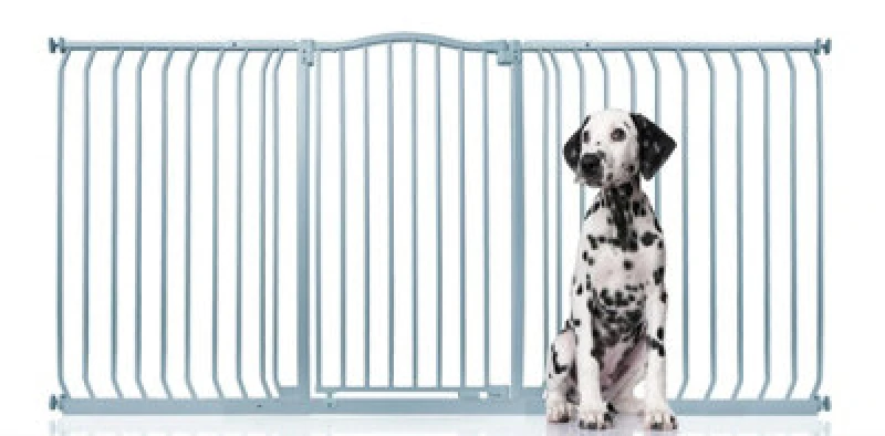 Image of Bettacare Extra Tall Curved Top Dog Gate, 188Cm - 197Cm, Matt Grey, Extra Tall 100Cm In Height, Pressure Fit Pet Gate
