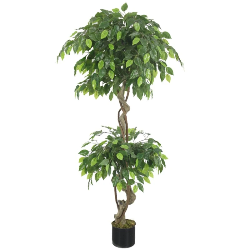 Image of Leaf 150cm Artificial Twisted Ficus Tree Green unisex