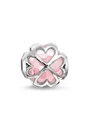 Image of Ladies Thomas Sabo Sterling Silver Karma Beads Cloverleaf Rose Bead K0170-034-9