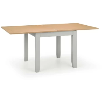 Image of Flip-Top 4 to 6 Seater Dining Room Table Grey & Oak - Elise