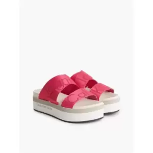 Image of Calvin Klein Jeans Flatform Sandal Webbing - Pink