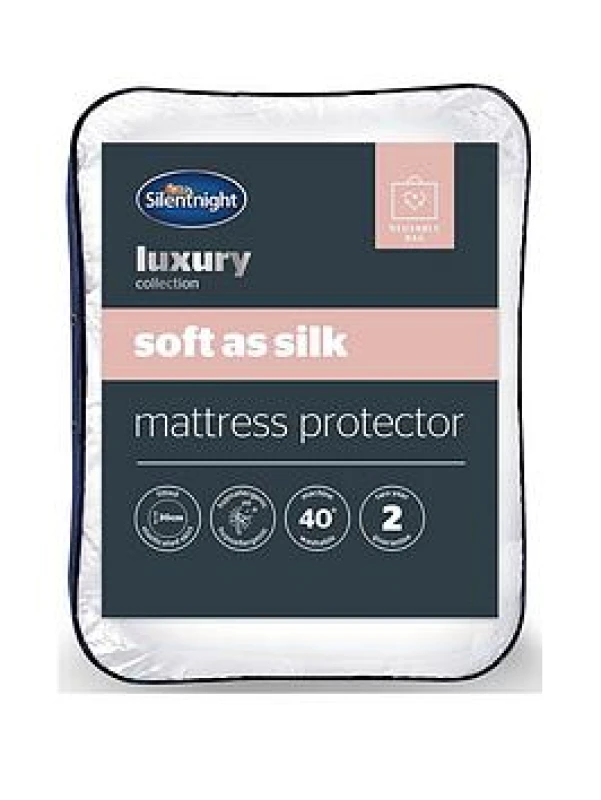 Image of Silentnight Luxury Collection Soft As Silk Mattress Protector One Colour MEXLP Unisex Single