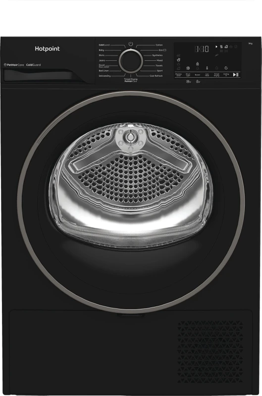 Image of Hotpoint 9KG Heat Pump Tumble Dryer - A++ Rated Quiet - Black CHD93MBBUK Black