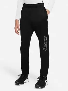 Image of Boys, Nike TF GFX Tapered Print Swoosh Pant - Black, Size Xs