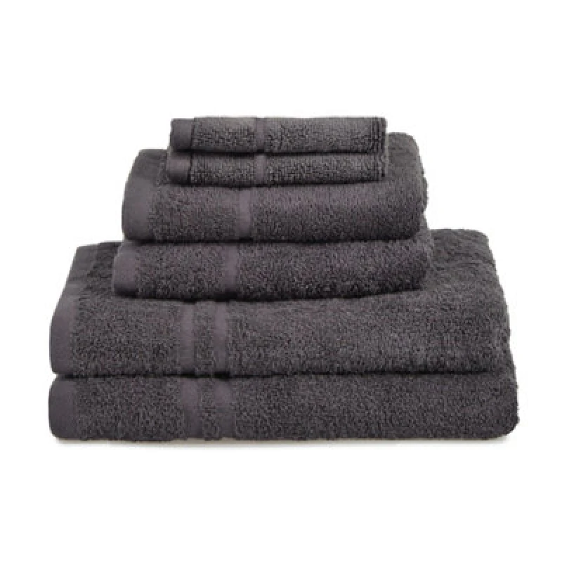 Image of Allure Bath Fashions Hotel Essentials Cotton 6 Piece Towel Set - Charcoal Grey