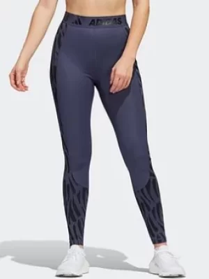 Image of adidas Techfit Fierce Long Tights, Blue Size XL Women