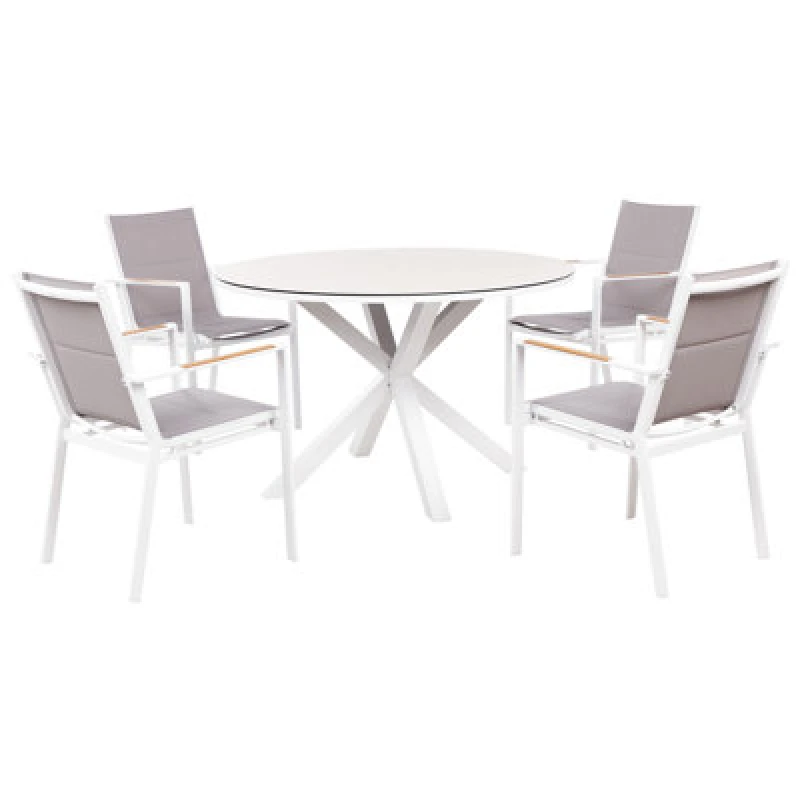 Image of Beliani Garden Dining Set 4 Seater Maletto/busseto Metal Grey