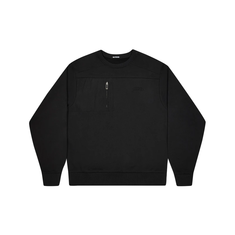Image of No Fear Mens Tech Crewneck Jumper Black male S