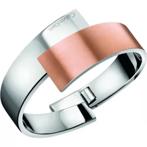 Image of Ladies Calvin Klein Two-Tone Steel and Rose Plate Small Intense Bangle KJ2HPD28010S