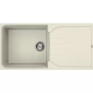 Image of Reginox Ego Reversible Composite Kitchen Sink & Drainer Single Bowl in Cream Granite Composite