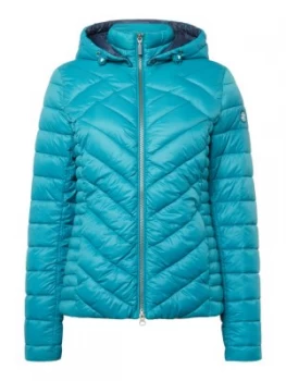 Image of Barbour Pentle Quilted Short Hooded Jacket Turquoise