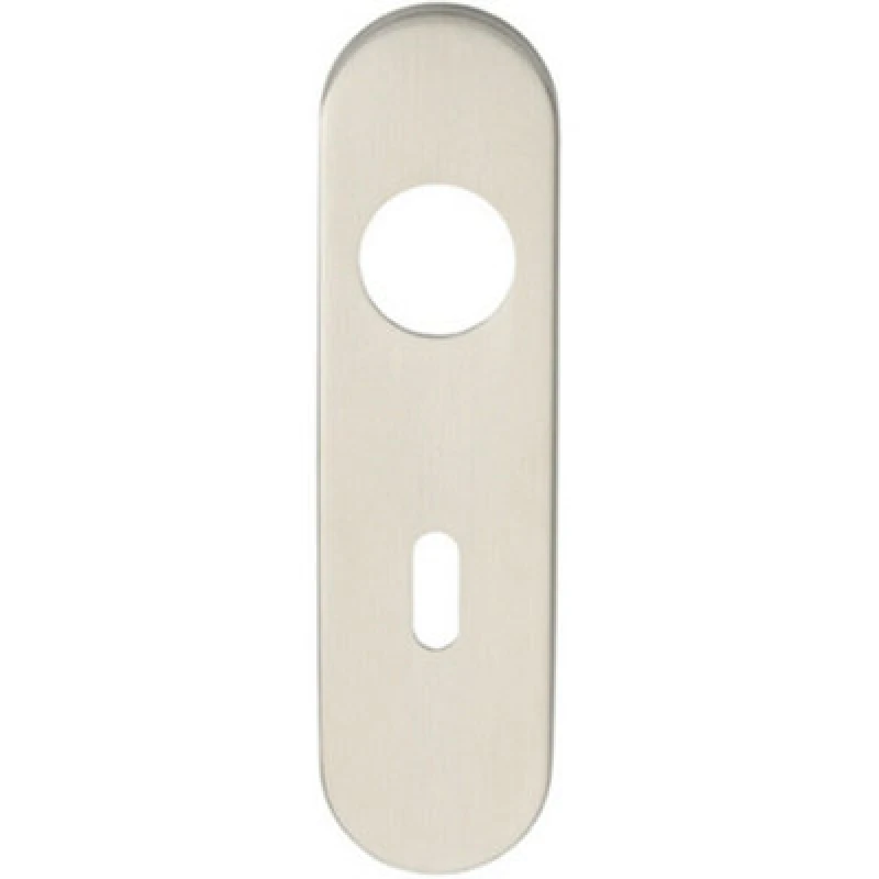 Image of Loops PAIR Radius Standard Lock Handle Key Plates 170 x 45 x 8mm Satin Steel Metallics unisex