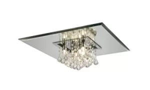Image of Starda Flush Ceiling Square 8 Light G9 Polished Chrome, Crystal