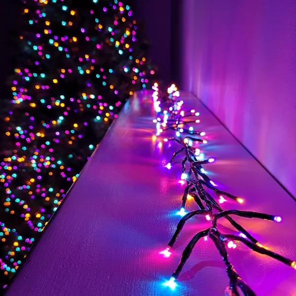 Image of 62.5m 5000 Rainbow LEDs Indoor Outdoor Cluster Christmas Lights with Timer