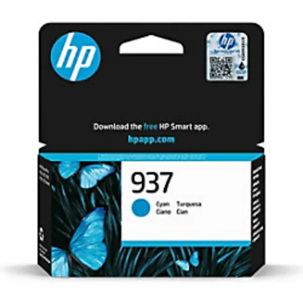 Image of HP 937 Cyan Original Ink Cartridge 4S6W2NE