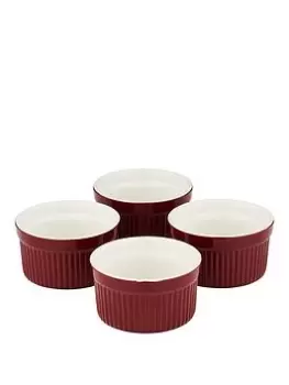 Image of Tower Barbary & Oak By Tower Set Of 4 Ramekins Stoneware - Bordeaux Red