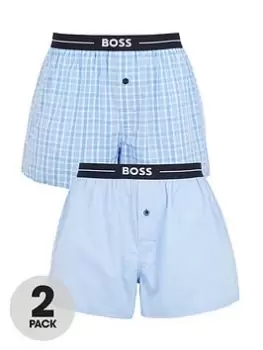 Image of BOSS Bodywear 2 Pack Woven Boxer, Open Blue Size M Men