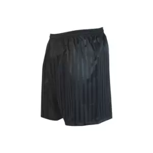 Image of Precision Childrens/Kids Continental Striped Football Shorts (XS) (Black)