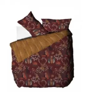 Image of Furn Forest Fauna Duvet Cover Set (Double) (Rust) - Rust