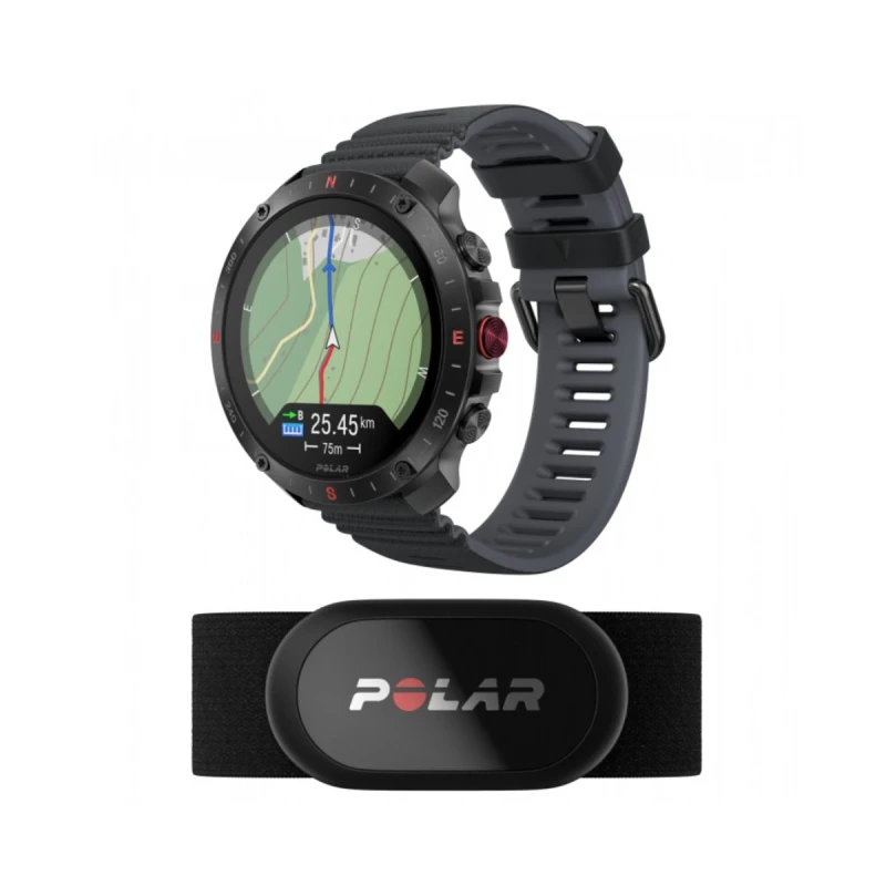 Image of Polar Grit X2 Pro Black Watch + Polar H10 Heart Rate Sensor