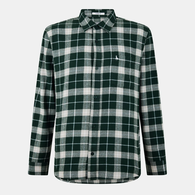 Image of Jack Wills Check Shirt Patterned Shirt - Long Sleeve XS Green 55427615310