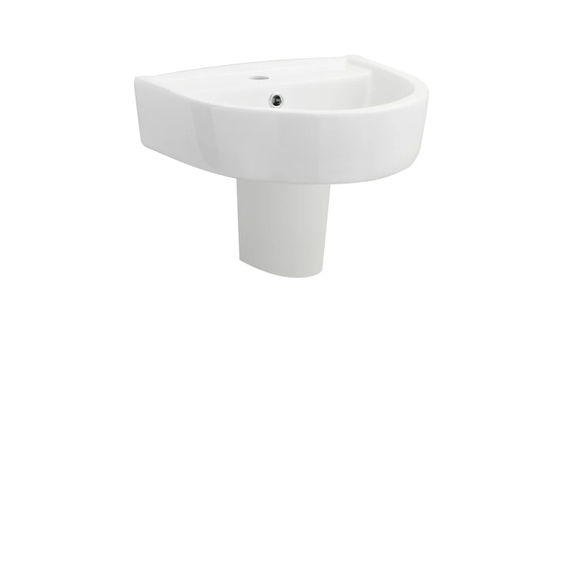 Image of Balterley 1 Tap Hole Basin Semi Pedestal 420mm White